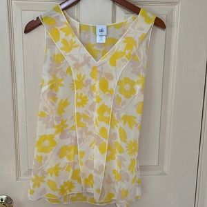 LAST CHANCE CLEARANCE! CAbi sheer floral print blousy tank, sz S
